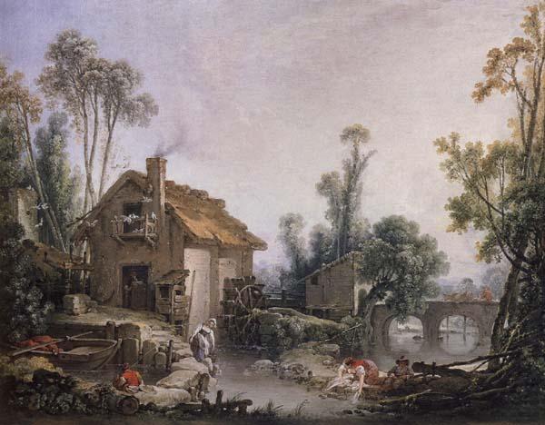 Francois Boucher Landscape with a Watermill china oil painting image